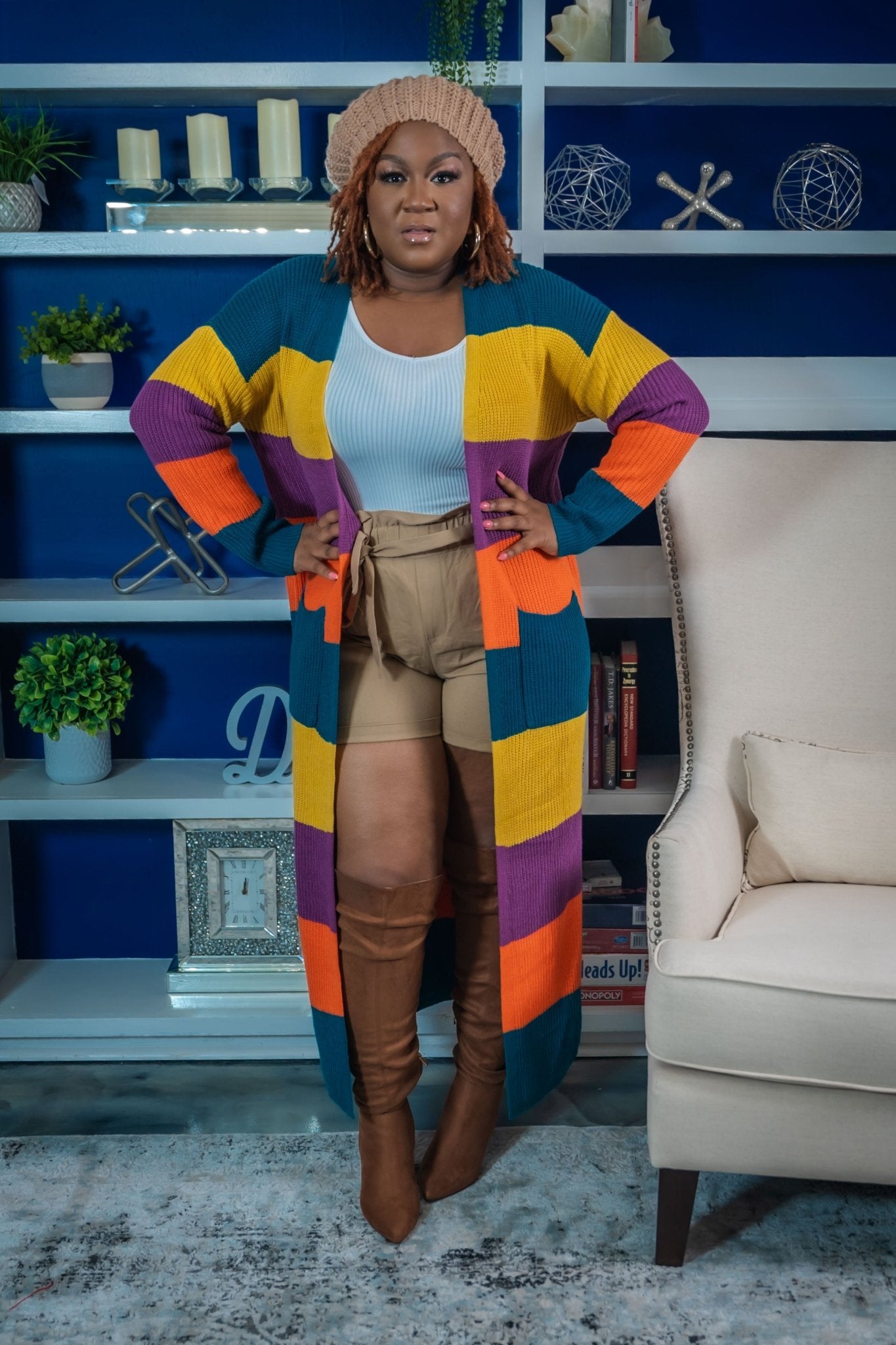 Bougie Oversized Purple/Gold Cardigan - Z’Nor Avenue Boutique