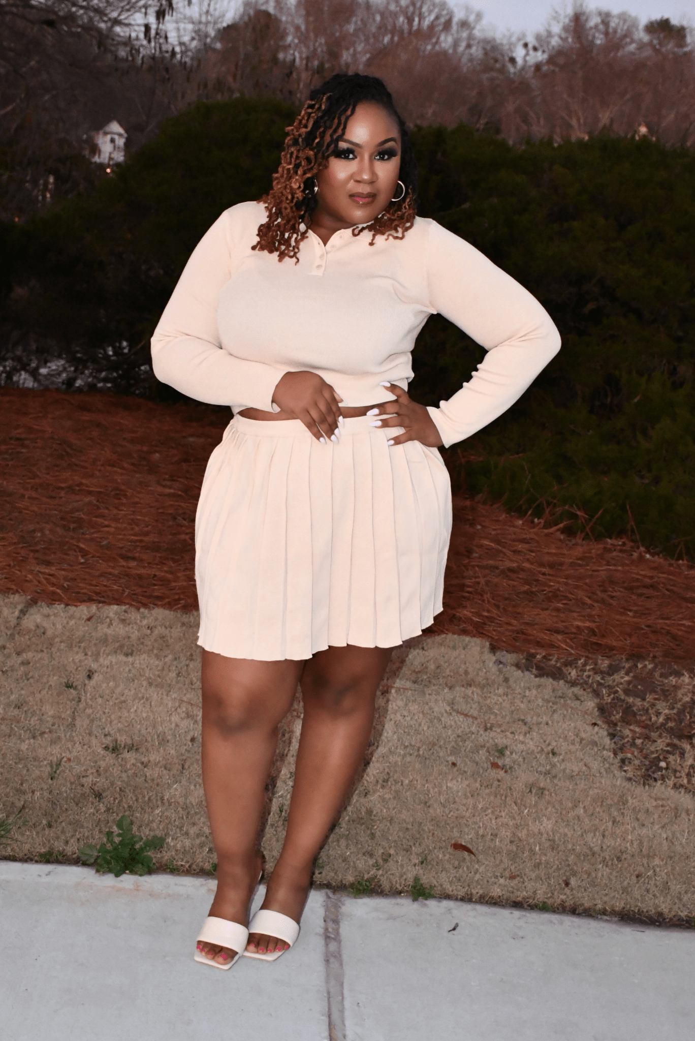 Darie White Tennis Skort Set