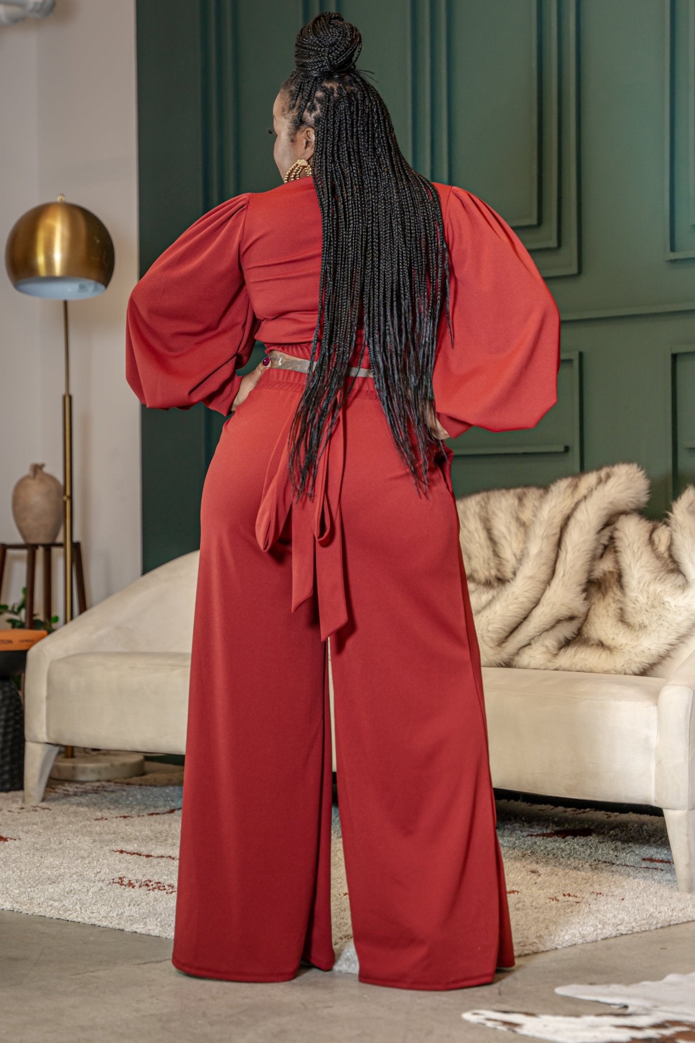 Nikie Brick Red Two Piece Set