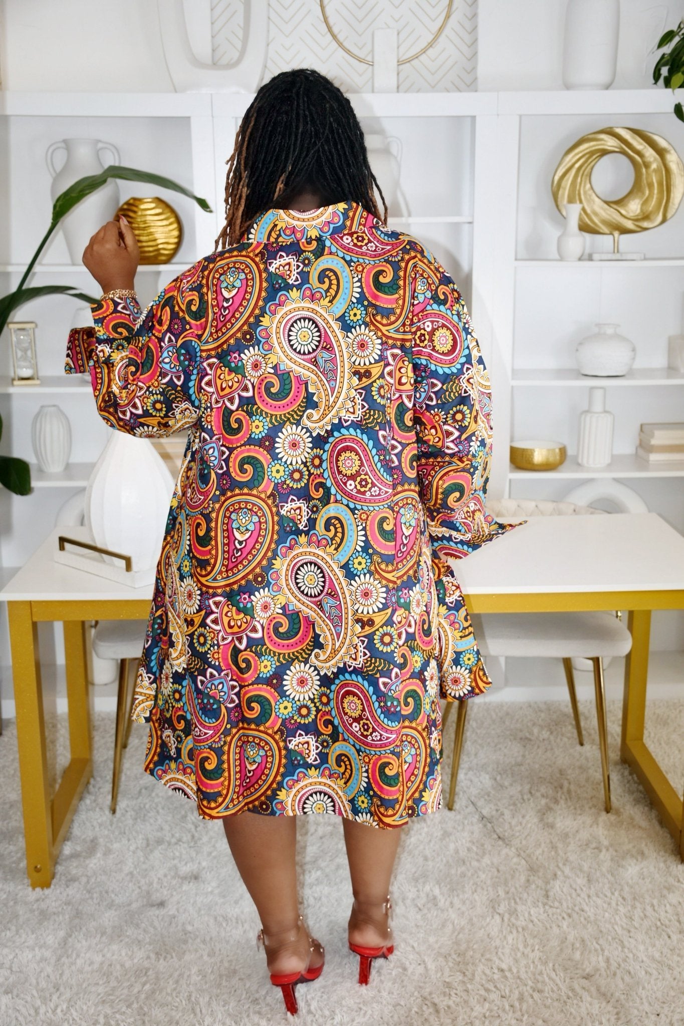 Nita Print Dress (Spiral)