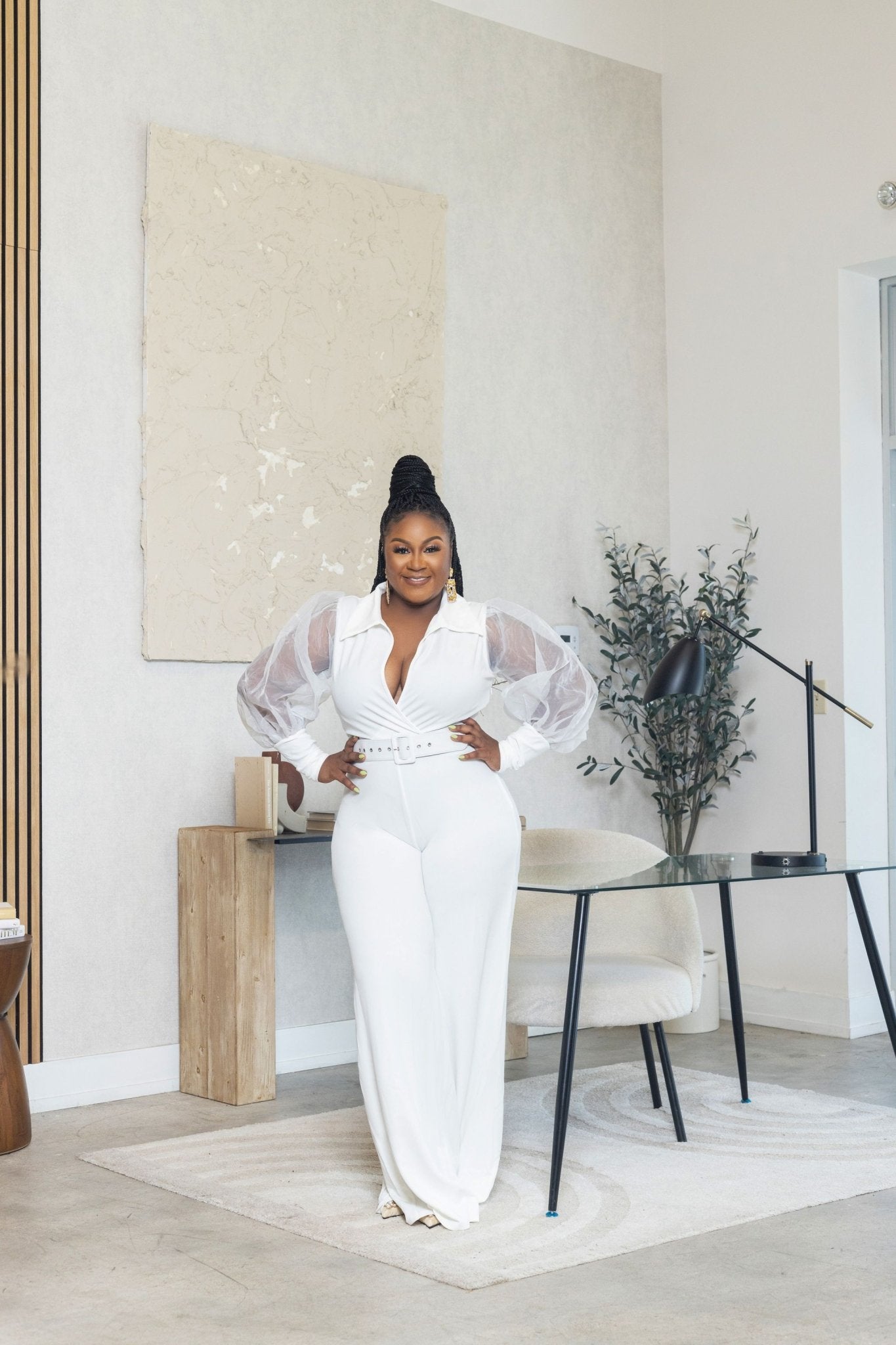 Novy Plus Sheer Sleeve Jumpsuit