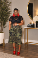 Carlie Camo High Waist Shorts