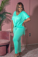 Comfy Cozy Mint Short Sleeve (Pant Set) - Z’Nor Avenue Boutique