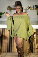 KK's Off the Shoulder Bubble Dress Shirt - Z’Nor Avenue Boutique