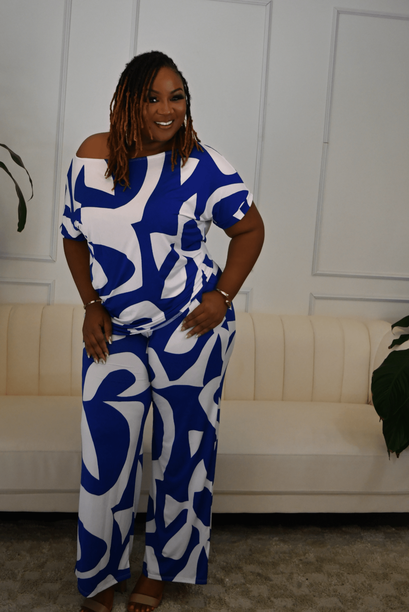 Lori Print Blue Matching Set - Z’Nor Avenue Boutique