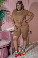 My Everyday Vibe Short Caramel Set - Z’Nor Avenue Boutique