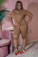 My Everyday Vibe Short Caramel Set - Z’Nor Avenue Boutique