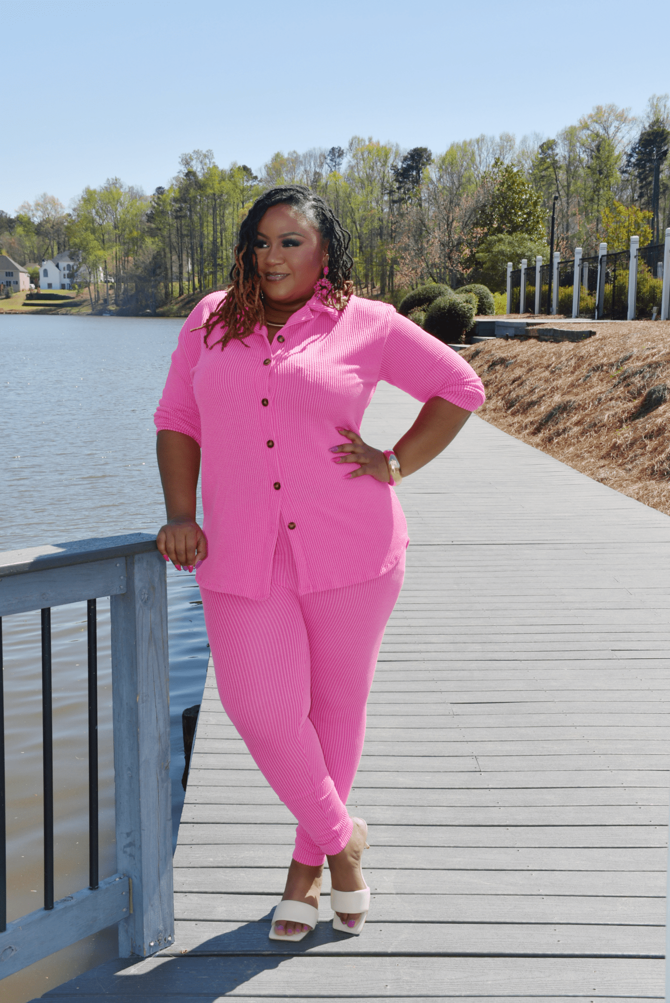 Novi Ribbed set (Pink)